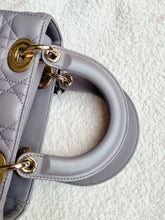 Load image into Gallery viewer, Lady Dior Small Grey with Champagne Gold Hw