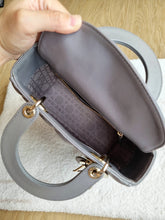 Load image into Gallery viewer, Lady Dior Small Grey with Champagne Gold Hw