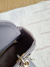 Load image into Gallery viewer, Lady Dior Small Grey with Champagne Gold Hw