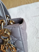 Load image into Gallery viewer, Lady Dior Small Grey with Champagne Gold Hw