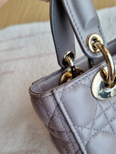 Load image into Gallery viewer, Lady Dior Small Grey with Champagne Gold Hw