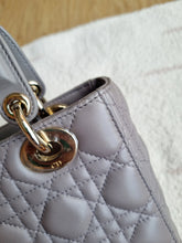 Load image into Gallery viewer, Lady Dior Small Grey with Champagne Gold Hw