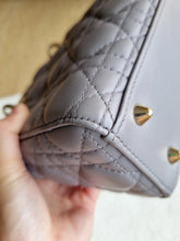Load image into Gallery viewer, Lady Dior Small Grey with Champagne Gold Hw