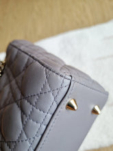 Load image into Gallery viewer, Lady Dior Small Grey with Champagne Gold Hw