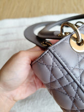 Load image into Gallery viewer, Lady Dior Small Grey with Champagne Gold Hw