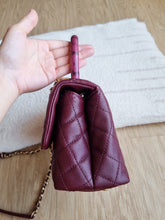 Load image into Gallery viewer, Chanel Burgundy Coco Handle Small Caviar Gold Hw