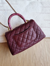 Load image into Gallery viewer, Chanel Burgundy Coco Handle Small Caviar Gold Hw