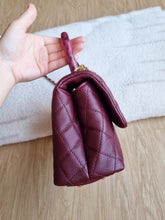 Load image into Gallery viewer, Chanel Burgundy Coco Handle Small Caviar Gold Hw