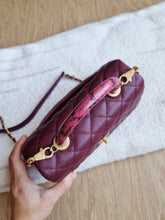 Load image into Gallery viewer, Chanel Burgundy Coco Handle Small Caviar Gold Hw
