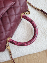 Load image into Gallery viewer, Chanel Burgundy Coco Handle Small Caviar Gold Hw