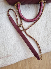 Load image into Gallery viewer, Chanel Burgundy Coco Handle Small Caviar Gold Hw