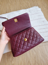 Load image into Gallery viewer, Chanel Burgundy Coco Handle Small Caviar Gold Hw