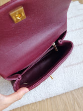 Load image into Gallery viewer, Chanel Burgundy Coco Handle Small Caviar Gold Hw