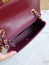 Load image into Gallery viewer, Chanel Burgundy Mini Rectangle Caviar Gold Hw
