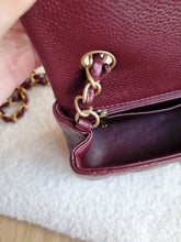 Load image into Gallery viewer, Chanel Burgundy Mini Rectangle Caviar Gold Hw
