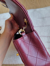 Load image into Gallery viewer, Chanel Burgundy Mini Rectangle Caviar Gold Hw