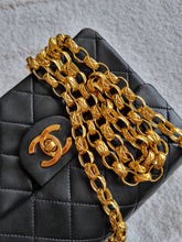 Load image into Gallery viewer, Chanel Bijoux Chain Mini Square Black Vtg 24k Gold