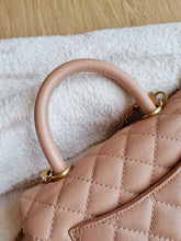 Load image into Gallery viewer, Chanel Mocha Dark Beige Caviar Coco Handle Small Gold Hardware