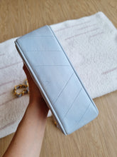 Load image into Gallery viewer, Chanel Baby Blue Mini Vintage Chevron 24k Gold