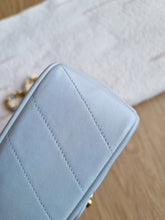 Load image into Gallery viewer, Chanel Baby Blue Mini Vintage Chevron 24k Gold
