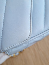 Load image into Gallery viewer, Chanel Baby Blue Mini Vintage Chevron 24k Gold