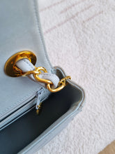 Load image into Gallery viewer, Chanel Baby Blue Mini Vintage Chevron 24k Gold