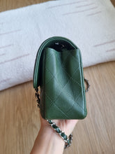 Load image into Gallery viewer, Chanel Mini Rec Forest Green Caviar Edge Stitching Silver Hw