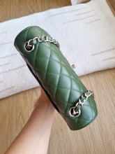 Load image into Gallery viewer, Chanel Mini Rec Forest Green Caviar Edge Stitching Silver Hw