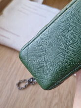Load image into Gallery viewer, Chanel Mini Rec Forest Green Caviar Edge Stitching Silver Hw