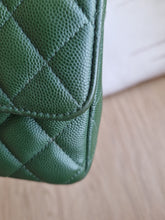 Load image into Gallery viewer, Chanel Mini Rec Forest Green Caviar Edge Stitching Silver Hw