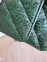 Load image into Gallery viewer, Chanel Mini Rec Forest Green Caviar Edge Stitching Silver Hw