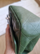 Load image into Gallery viewer, Chanel Mini Rec Forest Green Caviar Edge Stitching Silver Hw