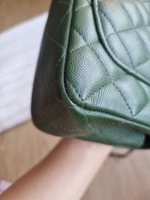Load image into Gallery viewer, Chanel Mini Rec Forest Green Caviar Edge Stitching Silver Hw