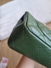Load image into Gallery viewer, Chanel Mini Rec Forest Green Caviar Edge Stitching Silver Hw