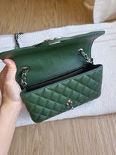 Load image into Gallery viewer, Chanel Mini Rec Forest Green Caviar Edge Stitching Silver Hw