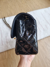 Load image into Gallery viewer, Chanel Mini Rectangular Black Patent Edge Stitching Gold Hardware