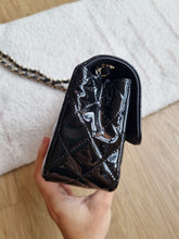 Load image into Gallery viewer, Chanel Mini Rectangular Black Patent Edge Stitching Gold Hardware