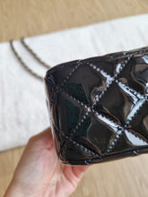 Load image into Gallery viewer, Chanel Mini Rectangular Black Patent Edge Stitching Gold Hardware
