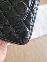 Load image into Gallery viewer, Chanel Mini Rectangular Black Patent Edge Stitching Gold Hardware
