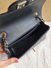Load image into Gallery viewer, Chanel Mini Rectangular Black Patent Edge Stitching Gold Hardware