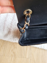Load image into Gallery viewer, Chanel Mini Rectangular Black Patent Edge Stitching Gold Hardware