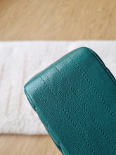 Load image into Gallery viewer, Chanel Mini Square Green Turquoise Chevron Caviar Light Gold Hw