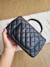 Load image into Gallery viewer, Chanel Mini Top Handle Black with Gold Hardware