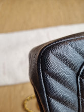 Load image into Gallery viewer, Chanel Mini Rectangle Black Caviar Chevron Gold Hardware