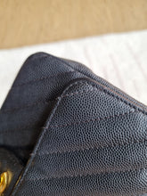 Load image into Gallery viewer, Chanel Mini Rectangle Black Caviar Chevron Gold Hardware