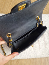 Load image into Gallery viewer, Chanel Mini Rectangle Black Caviar Chevron Gold Hardware