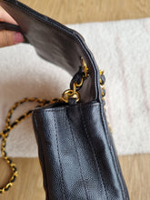 Load image into Gallery viewer, Chanel Mini Rectangle Black Caviar Chevron Gold Hardware