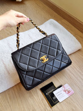 Load image into Gallery viewer, Chanel Kelly Chain Top Handle Black Small 24k Gold