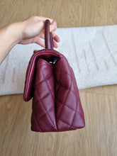 Load image into Gallery viewer, Chanel Burgundy Caviar Coco Handle Small Gold Hardware
