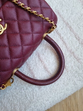 Load image into Gallery viewer, Chanel Burgundy Caviar Coco Handle Small Gold Hardware